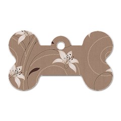 Star Flower Floral Grey Leaf Dog Tag Bone (one Side) by Mariart