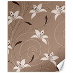 Star Flower Floral Grey Leaf Canvas 11  x 14   10.95 x13.48  Canvas - 1