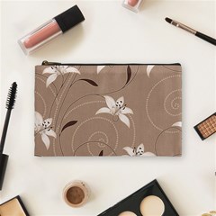 Star Flower Floral Grey Leaf Cosmetic Bag (medium)  by Mariart