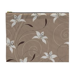 Star Flower Floral Grey Leaf Cosmetic Bag (xl) by Mariart