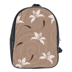 Star Flower Floral Grey Leaf School Bags(large)  by Mariart