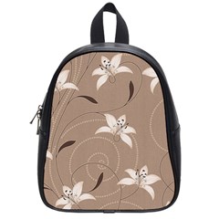 Star Flower Floral Grey Leaf School Bags (small)  by Mariart