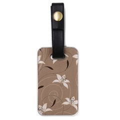 Star Flower Floral Grey Leaf Luggage Tags (one Side)  by Mariart