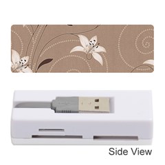 Star Flower Floral Grey Leaf Memory Card Reader (stick)  by Mariart