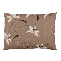 Star Flower Floral Grey Leaf Pillow Case (two Sides) by Mariart