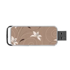 Star Flower Floral Grey Leaf Portable Usb Flash (two Sides) by Mariart