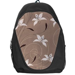 Star Flower Floral Grey Leaf Backpack Bag by Mariart