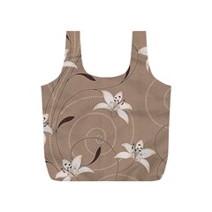 Star Flower Floral Grey Leaf Full Print Recycle Bags (s)  by Mariart