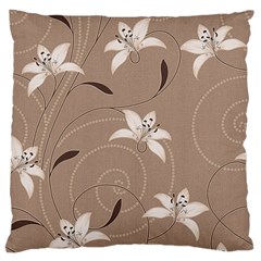 Star Flower Floral Grey Leaf Standard Flano Cushion Case (one Side) by Mariart