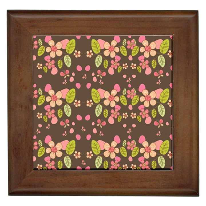 Floral pattern Framed Tiles