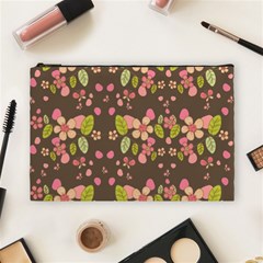 Floral Pattern Cosmetic Bag (large)  by Valentinaart