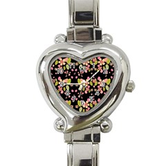 Floral Pattern Heart Italian Charm Watch by Valentinaart