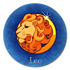 Zodiac Leo Magnet 5  (round) by Mariart