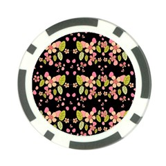 Floral Pattern Poker Chip Card Guard by Valentinaart