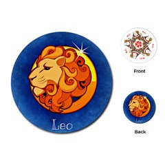 Zodiac Leo Playing Cards (round)  by Mariart