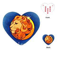 Zodiac Leo Playing Cards (heart)  by Mariart