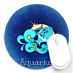 Zodiac Aquarius Round Mousepads Front