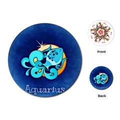 Zodiac Aquarius Playing Cards (Round) 