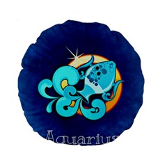 Zodiac Aquarius Standard 15  Premium Round Cushions