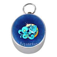 Zodiac Aquarius Mini Silver Compasses