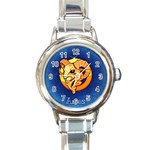 Zodiac Aries Round Italian Charm Watch Front