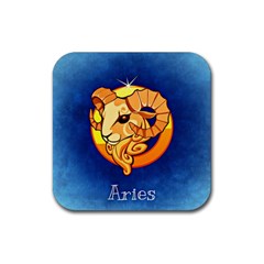 Zodiac Aries Rubber Coaster (square)  by Mariart