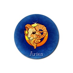 Zodiac Aries Rubber Coaster (round)  by Mariart