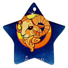 Zodiac Aries Star Ornament (two Sides) by Mariart