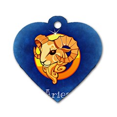 Zodiac Aries Dog Tag Heart (one Side) by Mariart