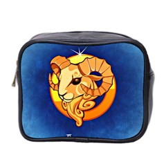 Zodiac Aries Mini Toiletries Bag 2-side by Mariart