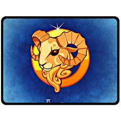 Zodiac Aries Fleece Blanket (large)  by Mariart