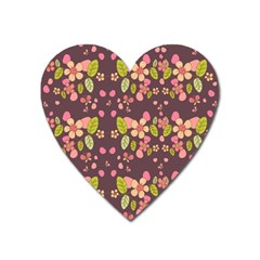 Floral Pattern Heart Magnet