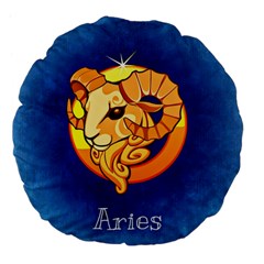 Zodiac Aries Large 18  Premium Flano Round Cushions by Mariart