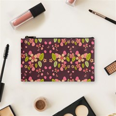 Floral Pattern Cosmetic Bag (small)  by Valentinaart