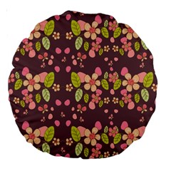 Floral Pattern Large 18  Premium Round Cushions by Valentinaart