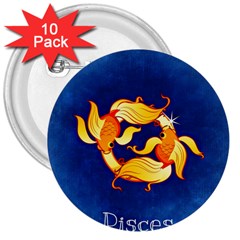 Zodiac Pisces 3  Buttons (10 Pack)  by Mariart