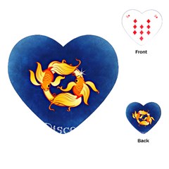 Zodiac Pisces Playing Cards (heart)  by Mariart