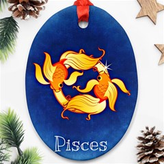 Zodiac Pisces Oval Ornament (two Sides) by Mariart