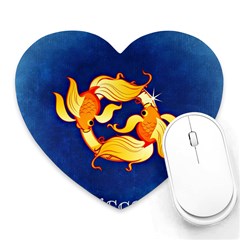 Zodiac Pisces Heart Mousepads by Mariart