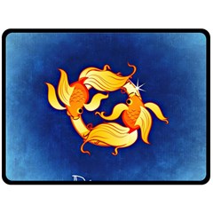 Zodiac Pisces Fleece Blanket (large)  by Mariart