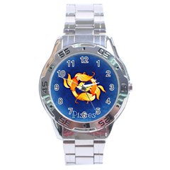 Zodiac Pisces Stainless Steel Analogue Watch by Mariart