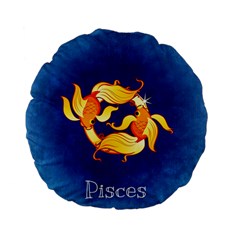 Zodiac Pisces Standard 15  Premium Flano Round Cushions by Mariart