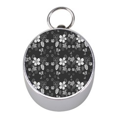 Floral Pattern Mini Silver Compasses by Valentinaart