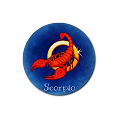 Zodiac Scorpio Rubber Round Coaster (4 pack) 