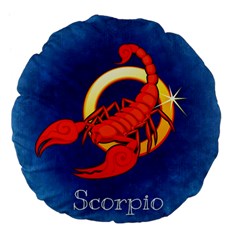 Zodiac Scorpio Large 18  Premium Flano Round Cushions