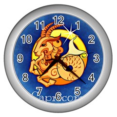 Zodiac Capricorn Wall Clocks (silver) 