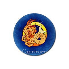 Zodiac Capricorn Rubber Coaster (round)  by Mariart