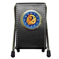 Zodiac Capricorn Pen Holder Desk Clocks by Mariart