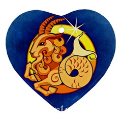 Zodiac Capricorn Heart Ornament (two Sides) by Mariart