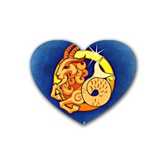 Zodiac Capricorn Heart Coaster (4 Pack)  by Mariart